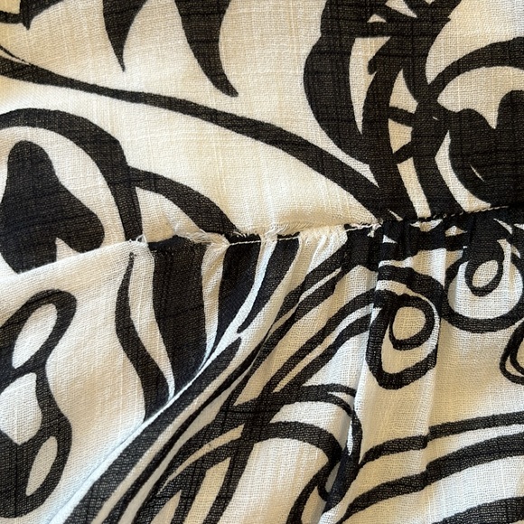 ZARA Black & White Floral Cotton Maxi Dress - Picture 8 of 15